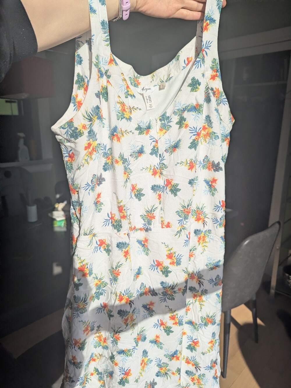 Floral Printed White Tank Dress - Lightweight Summer Dress